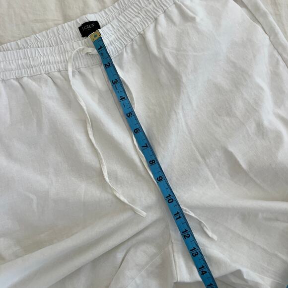 NWT J.Crew Women's White Linen Blend Drawstring Wide Leg Pants Size 14 - Picture 10 of 11